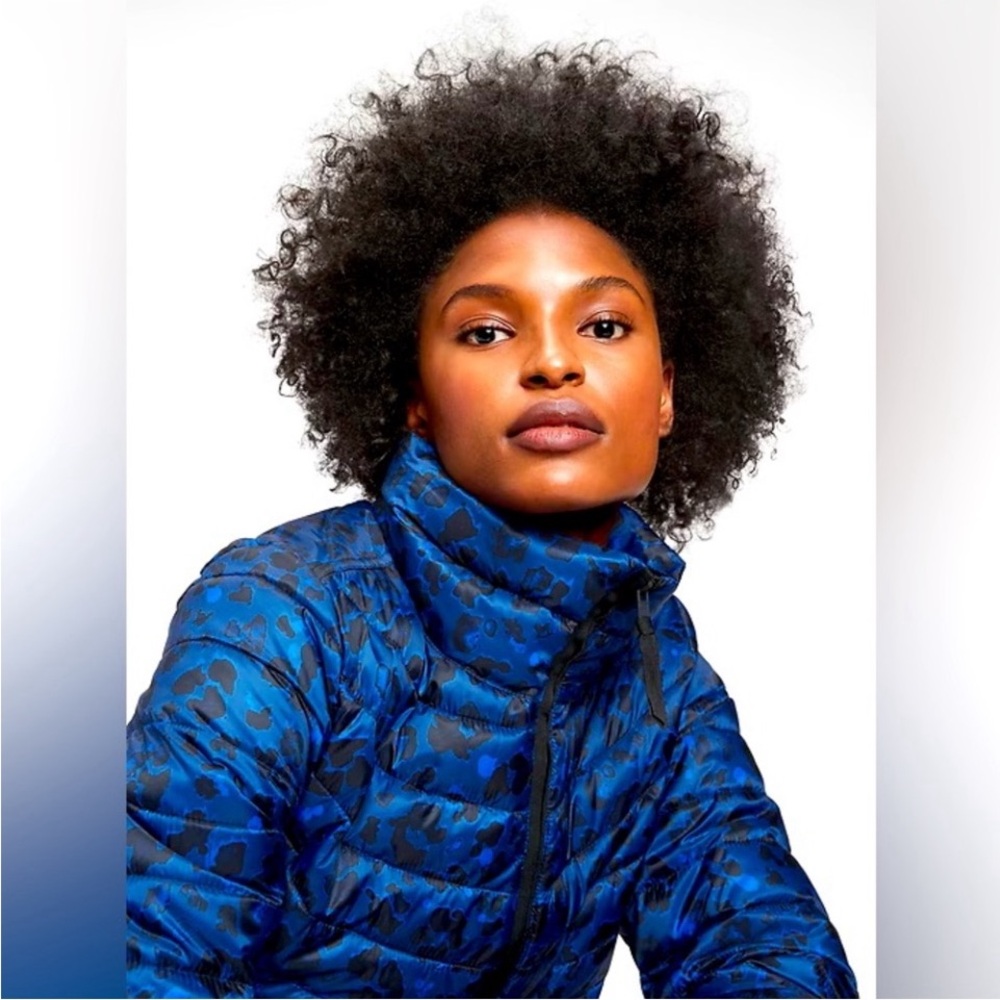 GAP Royal Blue Quilted Puffer Jacket with High Collar